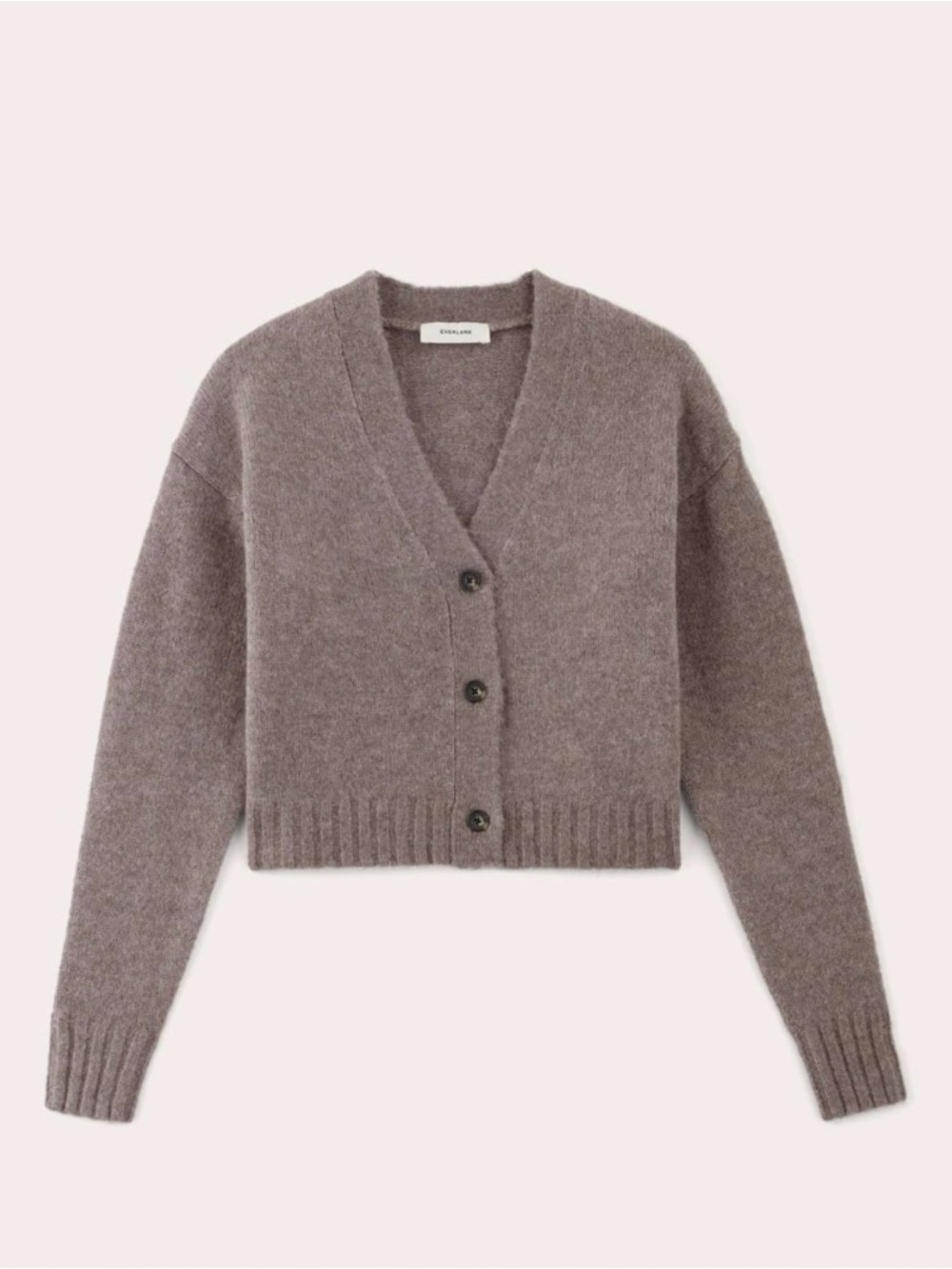 The Boxy Everlane Alpaca Cardigan Taupe